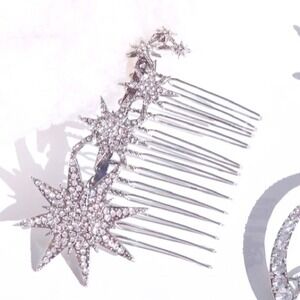Kristin Ess Celestial Comb‎ Rhinestone Star Hair Accessory Wedding /#M7129